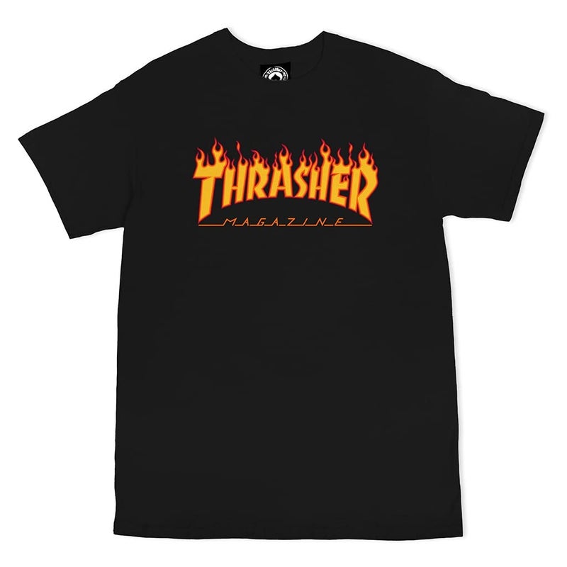 Thrasher Flame Logo T-Shirt Black Large - Image 2